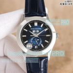 Swiss replica Patek Philippe Gain Weight Complications Moon Phase watch blue leather strap 